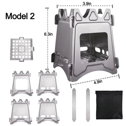 Foldable Stainless Steel Camping Wood Stove