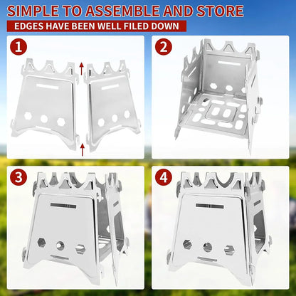 Foldable Stainless Steel Camping Wood Stove