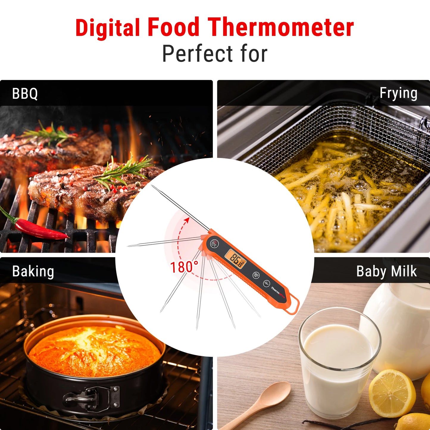 Digital Folding Waterproof Meat Thermometer