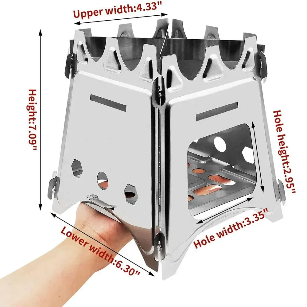 Foldable Stainless Steel Camping Wood Stove